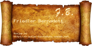 Friedler Bernadett névjegykártya
