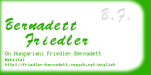 bernadett friedler business card